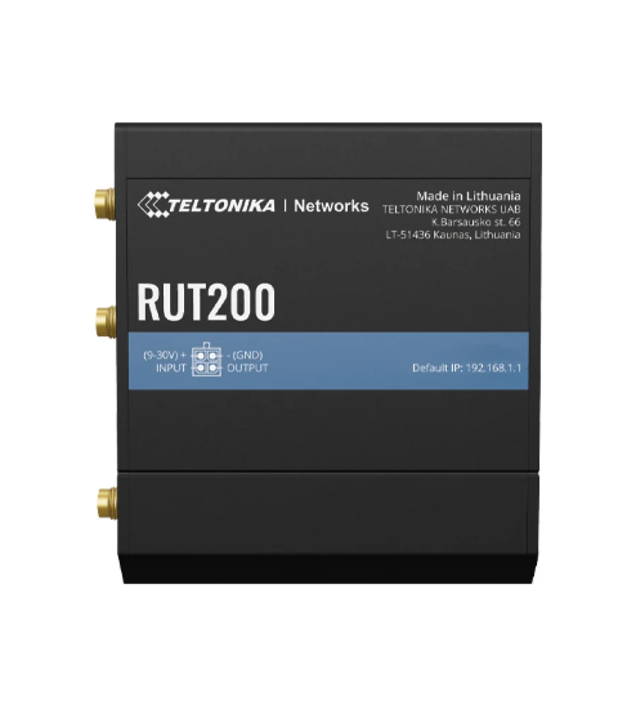 Teltonika RUT200 Industrial Cellular Router, WAN Failover, Compact and Reliable Industrial 4G LTE Router/Firewall, PSU included