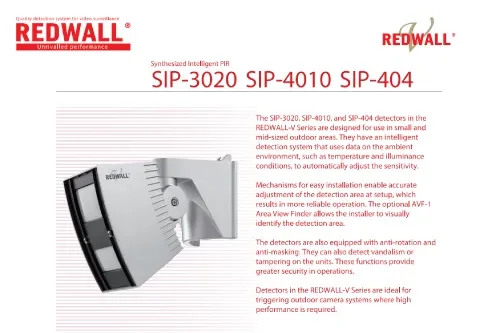 OPTEX REDWALL 30X20M PIR WITH ANTI-MASKING ANTI-ROTATION 2 ZONE FUNCTIONALITY